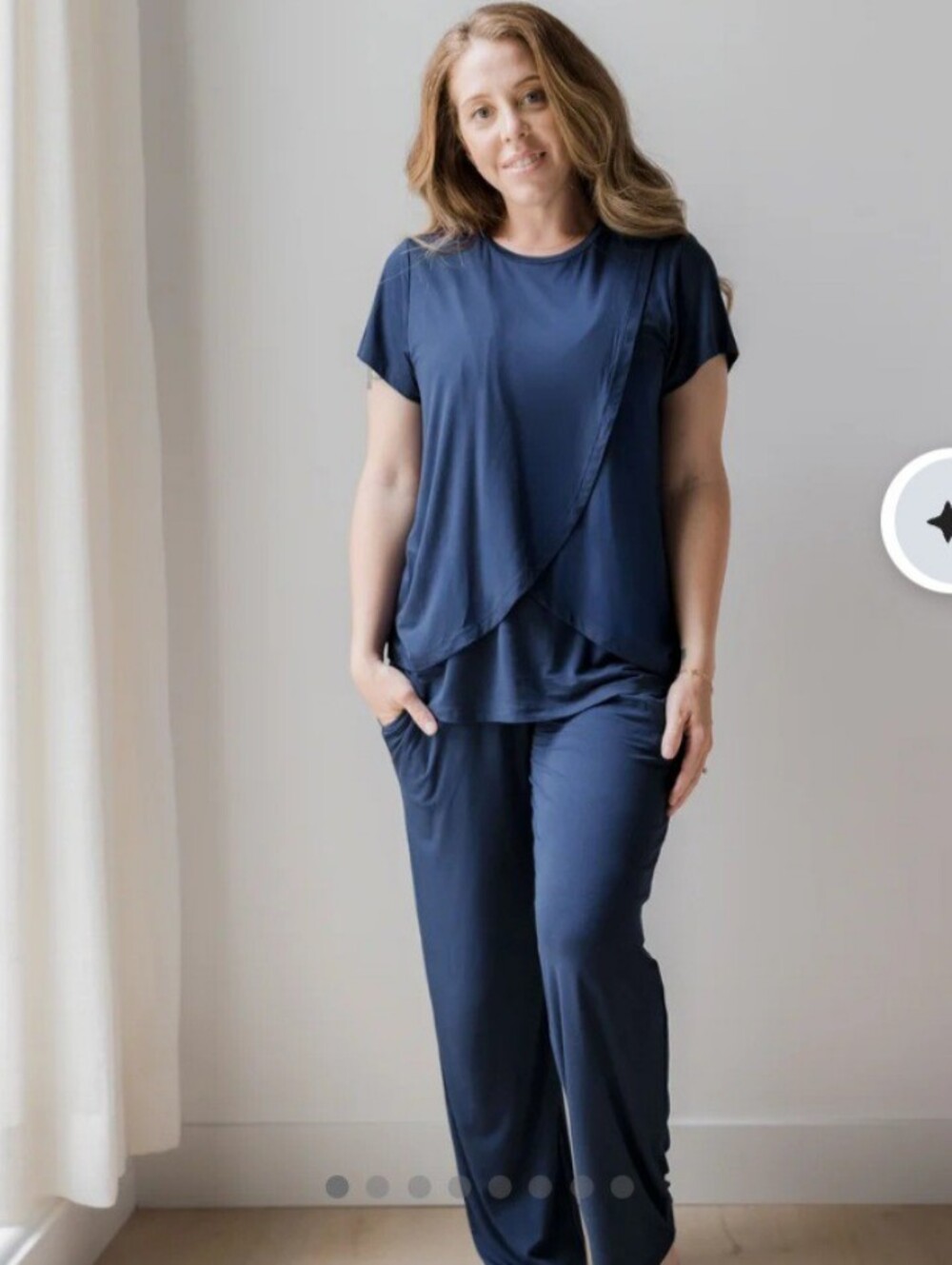Kindred Bravely Navy Layered Lounge Maternity & Nursing Pajama Set